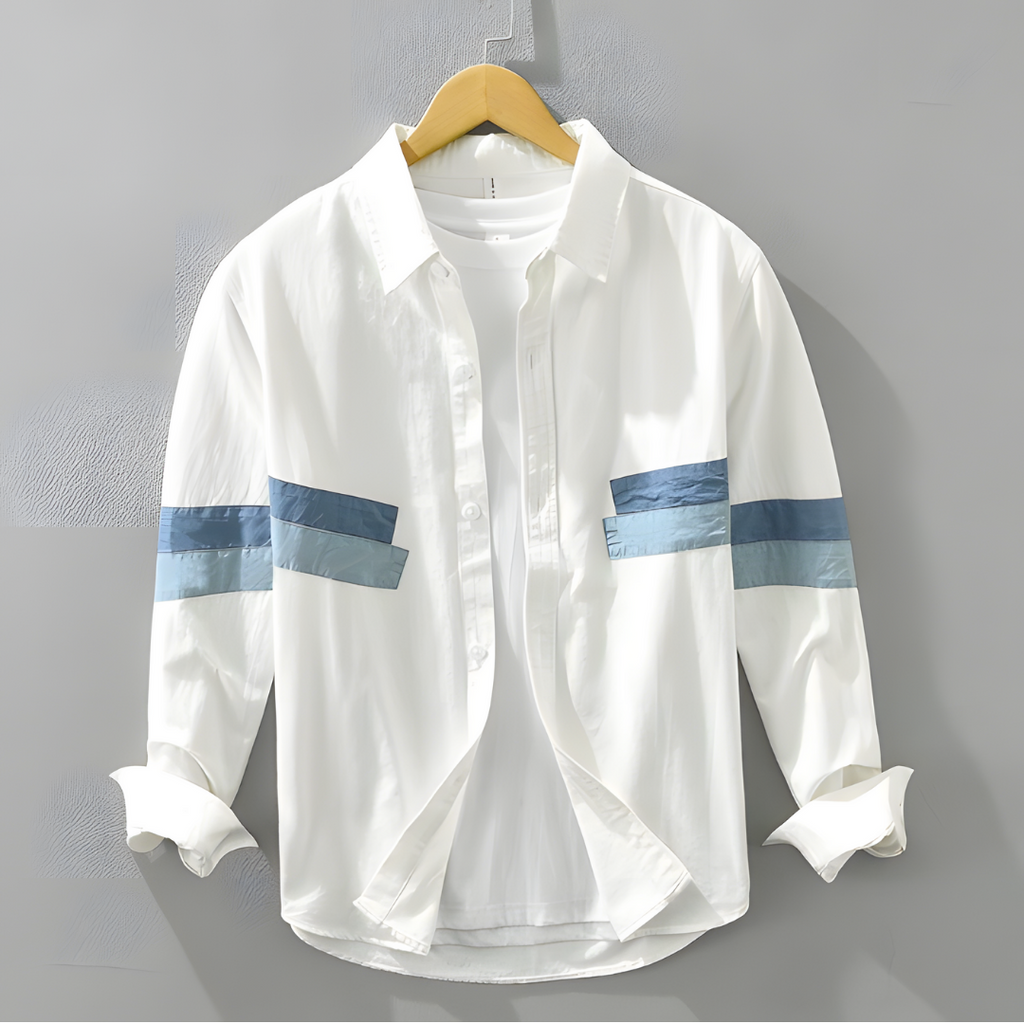 Olaf - polo shirt with contrasting patchwork stripes