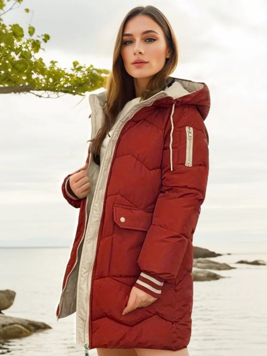 Hauda - hooded coat with zipper for women