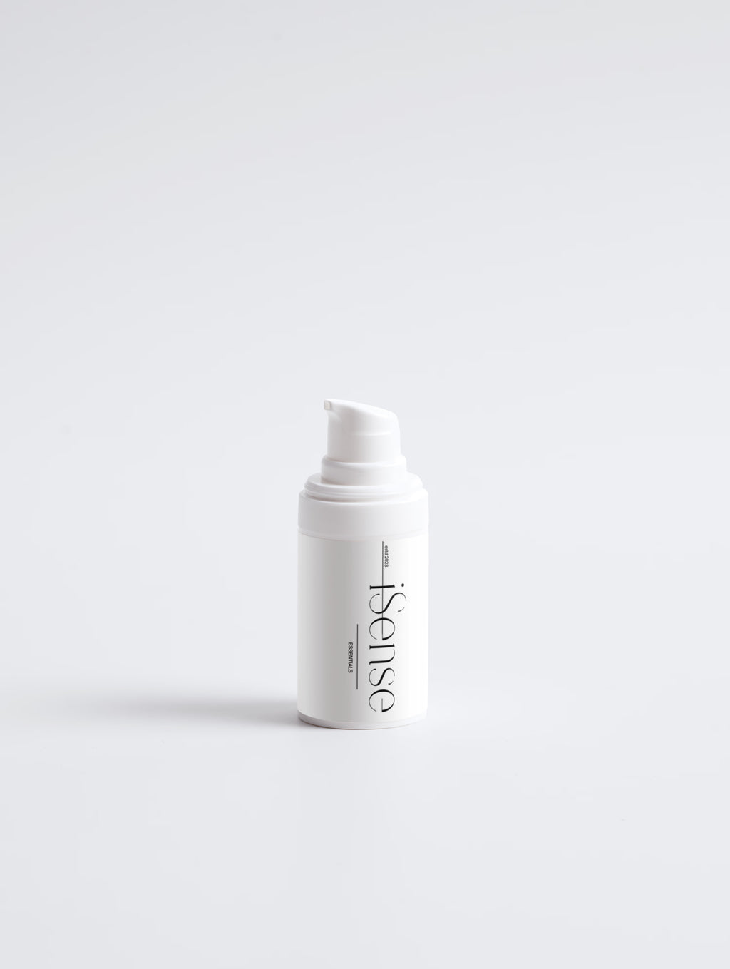 White pump bottle with logo print from anti-age peptide gift set