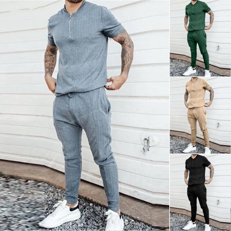 BRIAR relaxed set, half-zip top and jogger pants in blue, green, tan, black