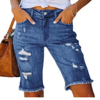 ZARA- BEQUEM  SLIM-FIT GEKÜRZTE HOSEN GERISSENE QUASTENJEANS FÜR DAMEN