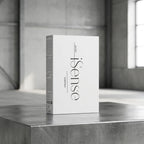White peptide essentials gift box front logo centered, side label visible