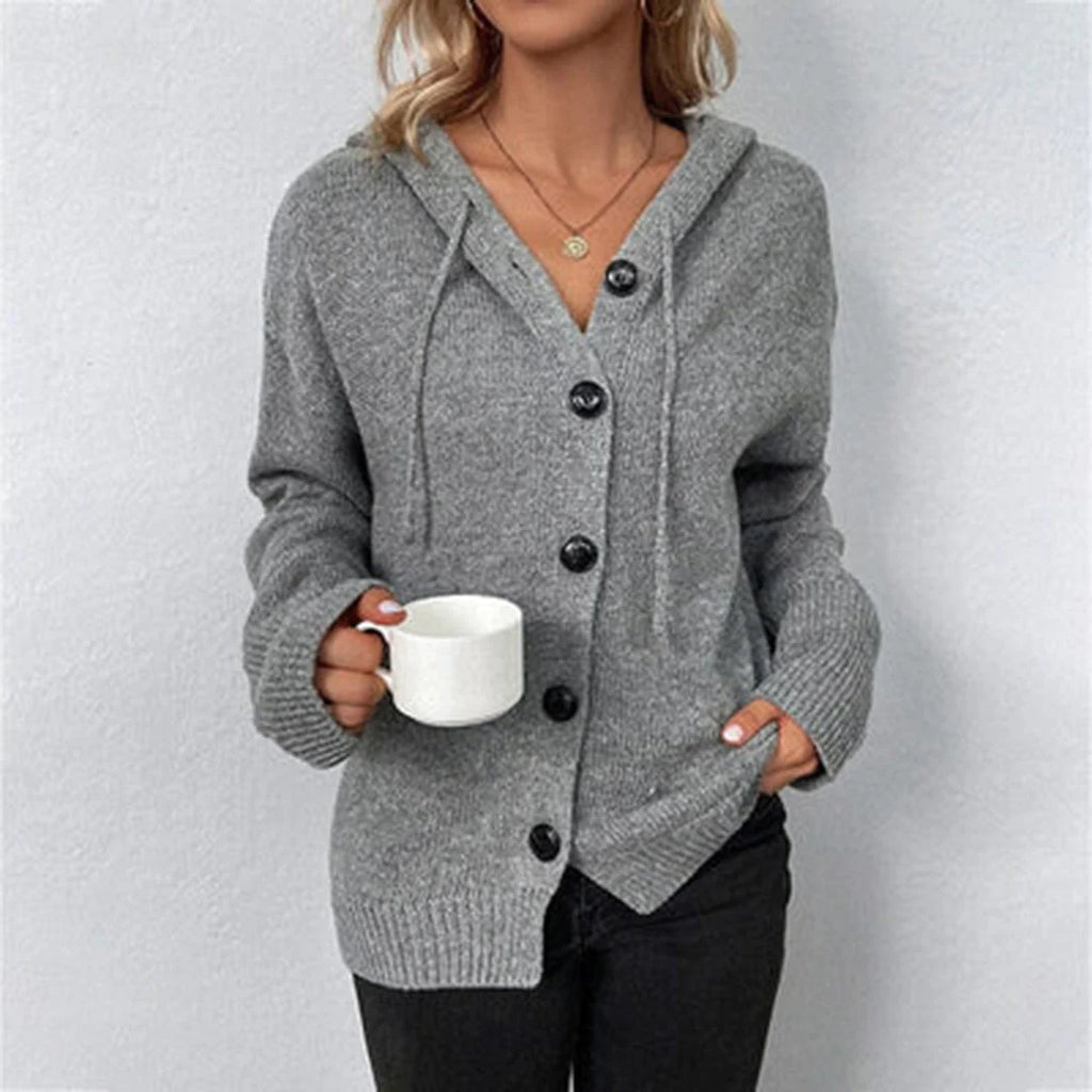 FILIPPA - Comfortable cardigan with hood 