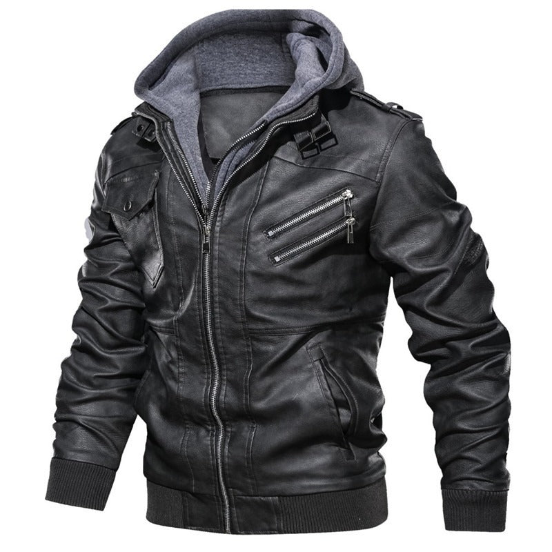 Jacob | Lederjacke mit Kapuze