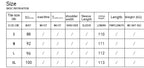 Midi dress size chart with bust, waist, shoulder width, and length measurements.