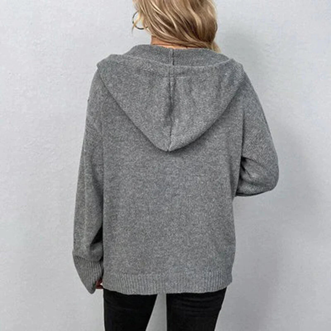 FILIPPA - Comfortable cardigan with hood 