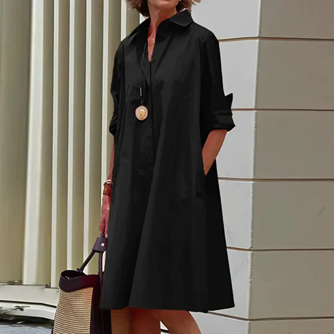 ASHLEEN - Modische Kleid mit langen Armeln