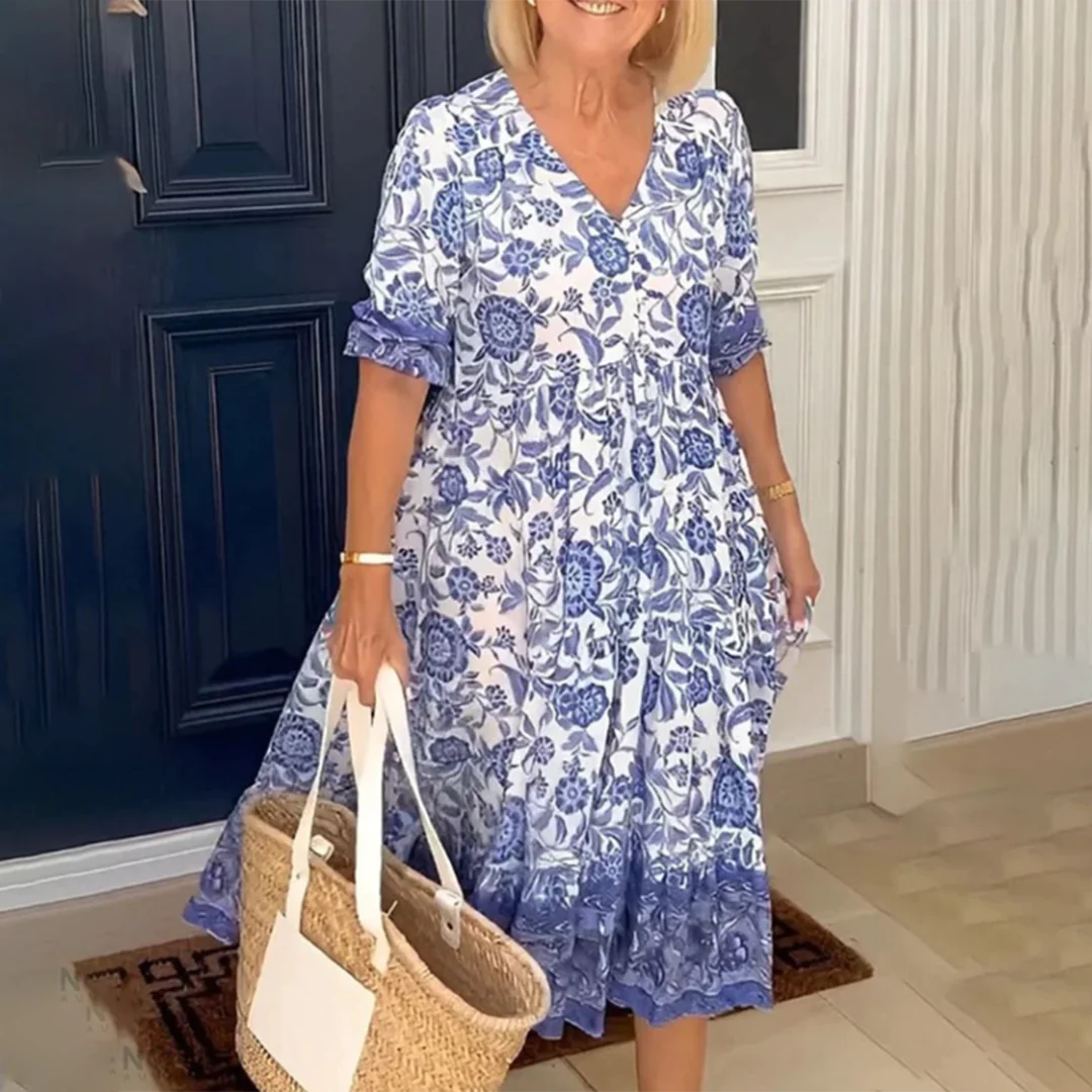 KARLA - Elegantes frühlingskleid mit v-ausschnitt | Inna Mode®️