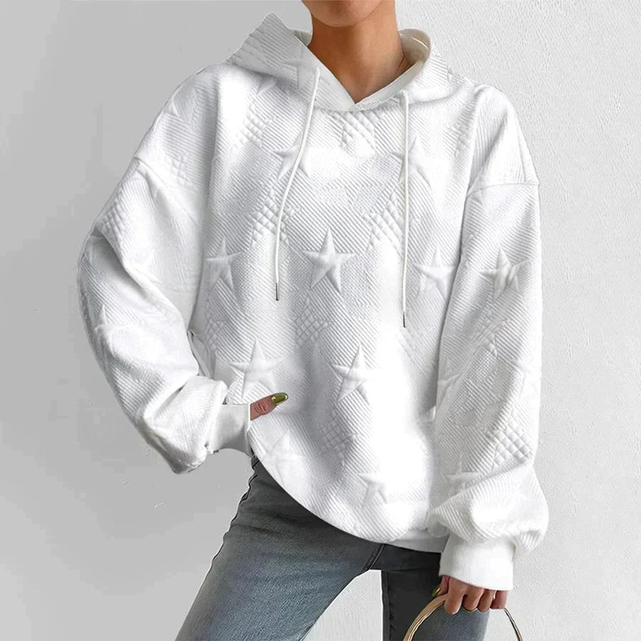 Gisele - women's hooded sweatshirt with star embroidery