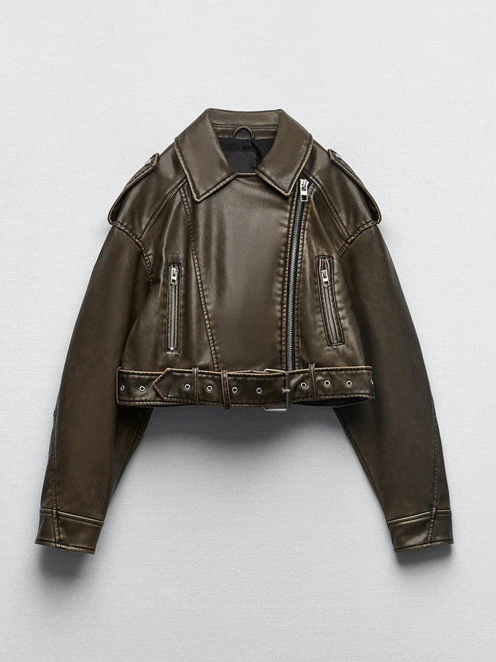 Lia - vintage-style leather jacket