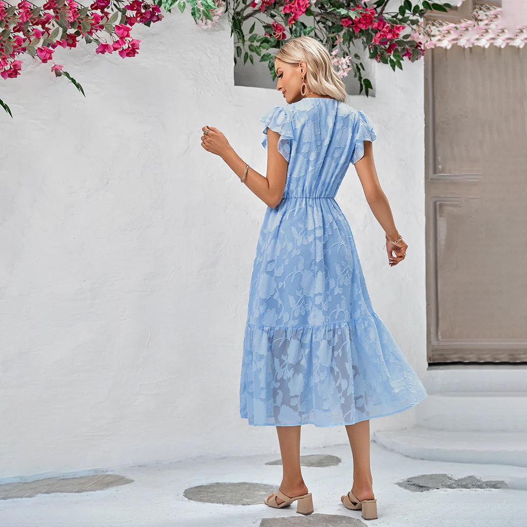 RONJA - Stilvolles v-ausschnitt midikleid