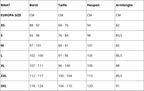 Oxford™ Stretch Zip Shirt size chart: bust, waist, height, and arm length
