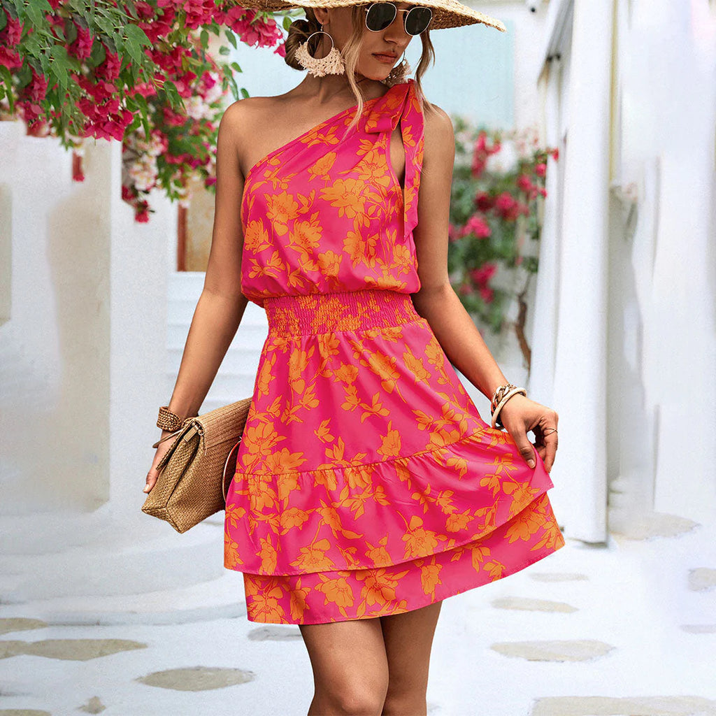 LENORA - One-shoulder mini dress 