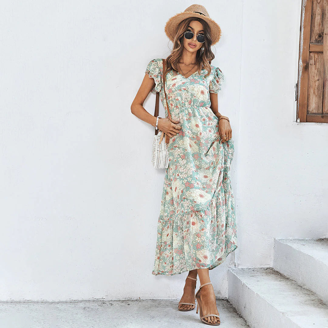 SAAR – Geblümtes Maxikleid | Inna Mode®️