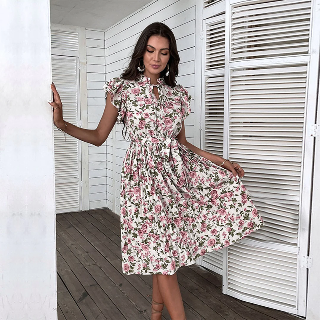 CAPUCINE - Stylish floral dress 