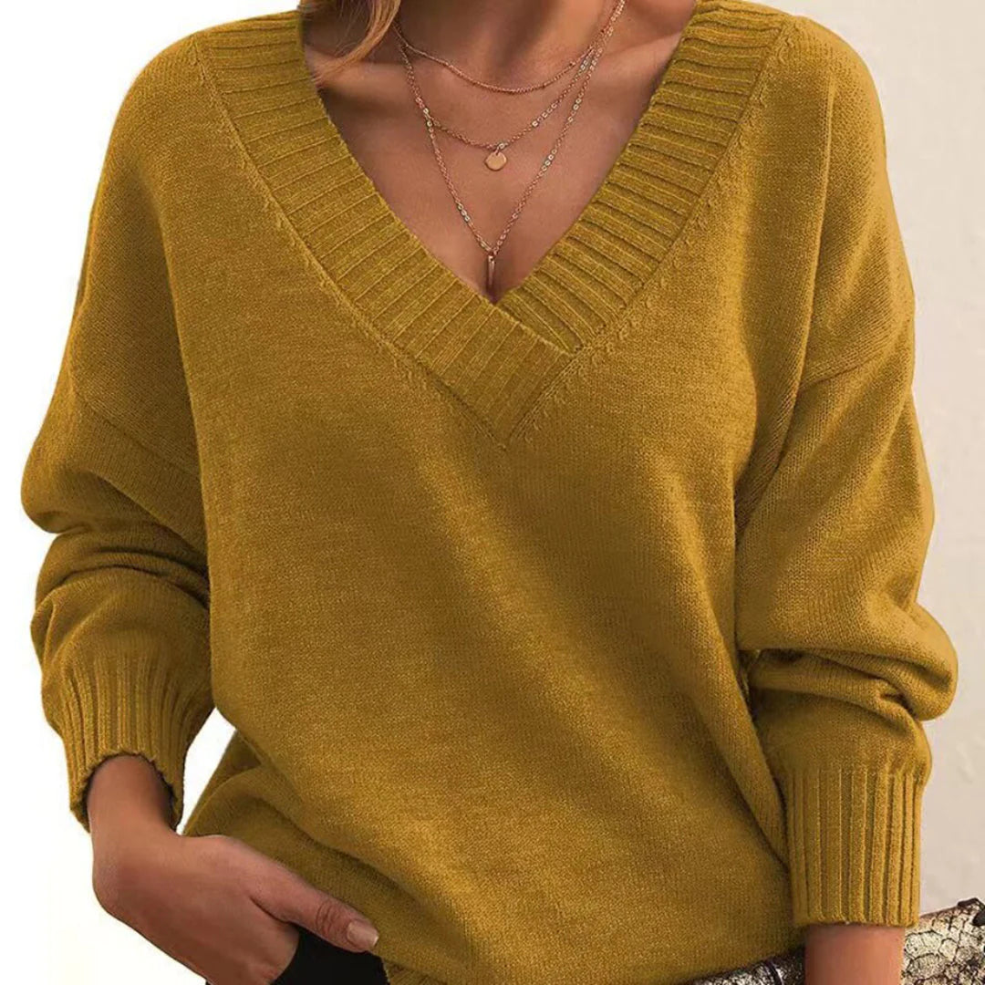 JOELLE - Casual V-neck sweater 