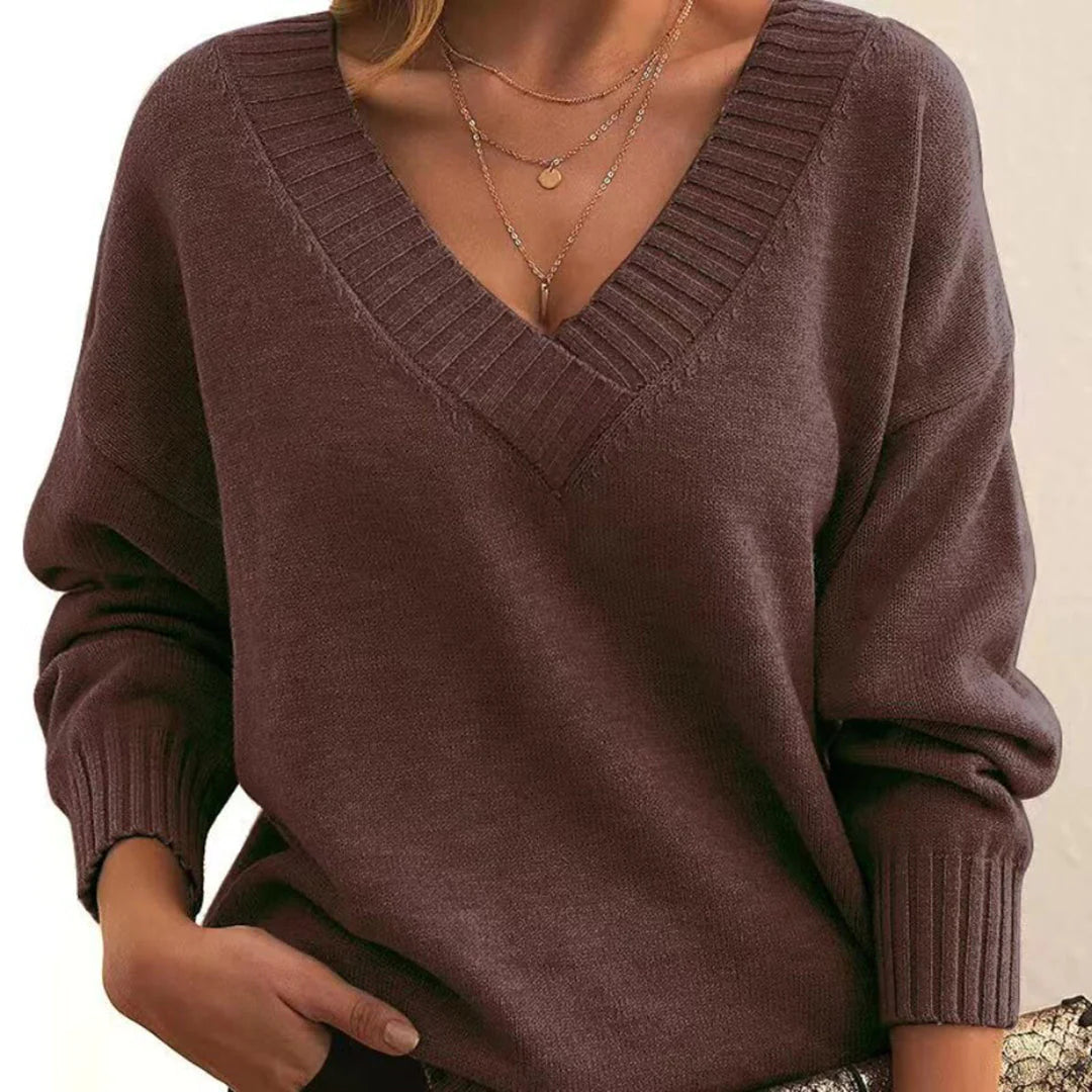 JOELLE - Casual V-neck sweater 