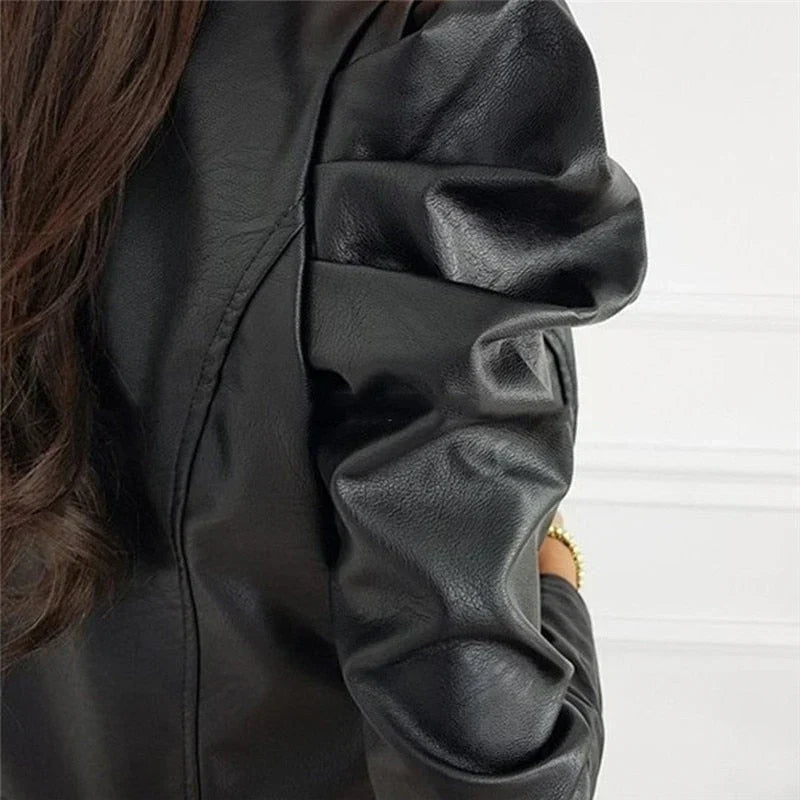 Zahra jacket | elegant short leather-look jacket for women