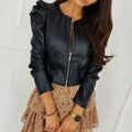 Zahra jacket | elegant short leather-look jacket for women