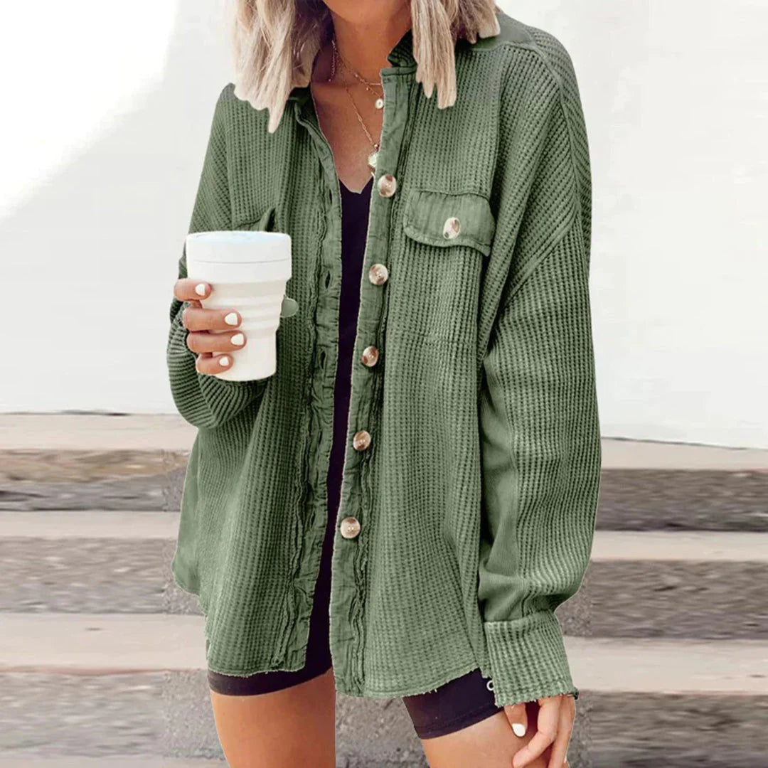 HADLY - Loose ribbed knit cardigan 