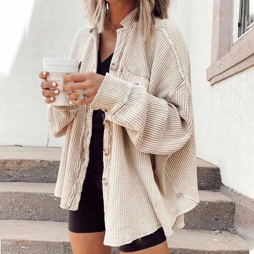HADLY - Loose ribbed knit cardigan 