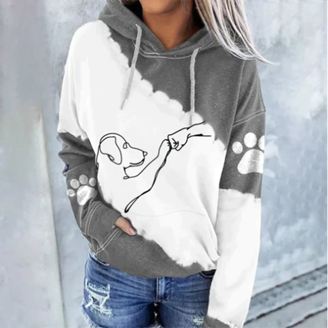 ROSAMUND - Trendy hoodie with dog print 