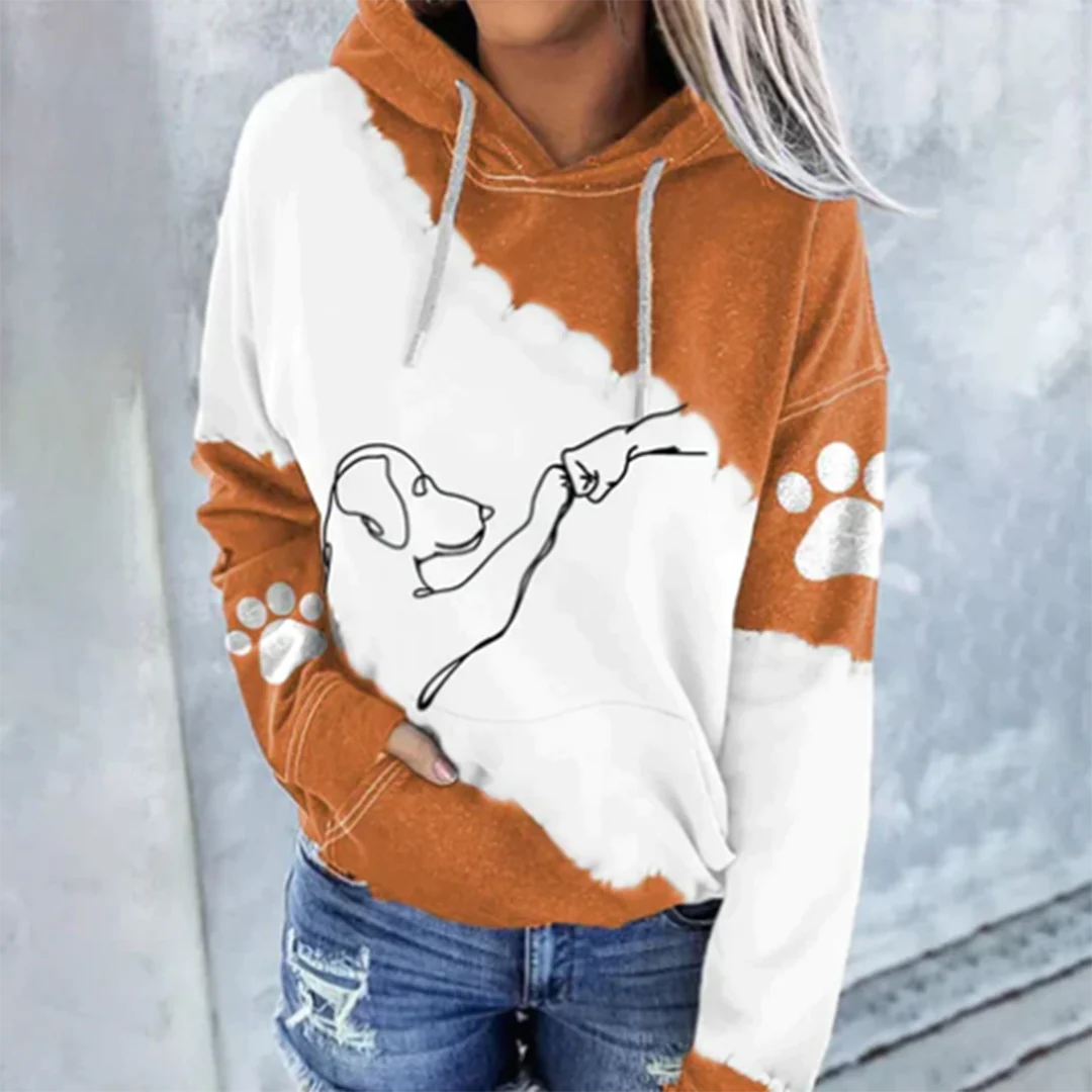 ROSAMUND - Trendy hoodie with dog print 