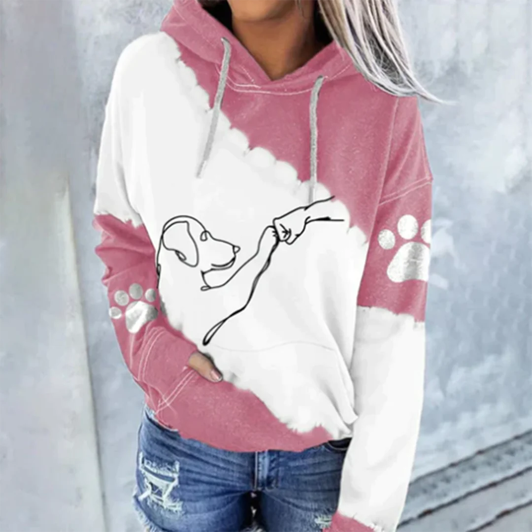 ROSAMUND - Trendy hoodie with dog print 