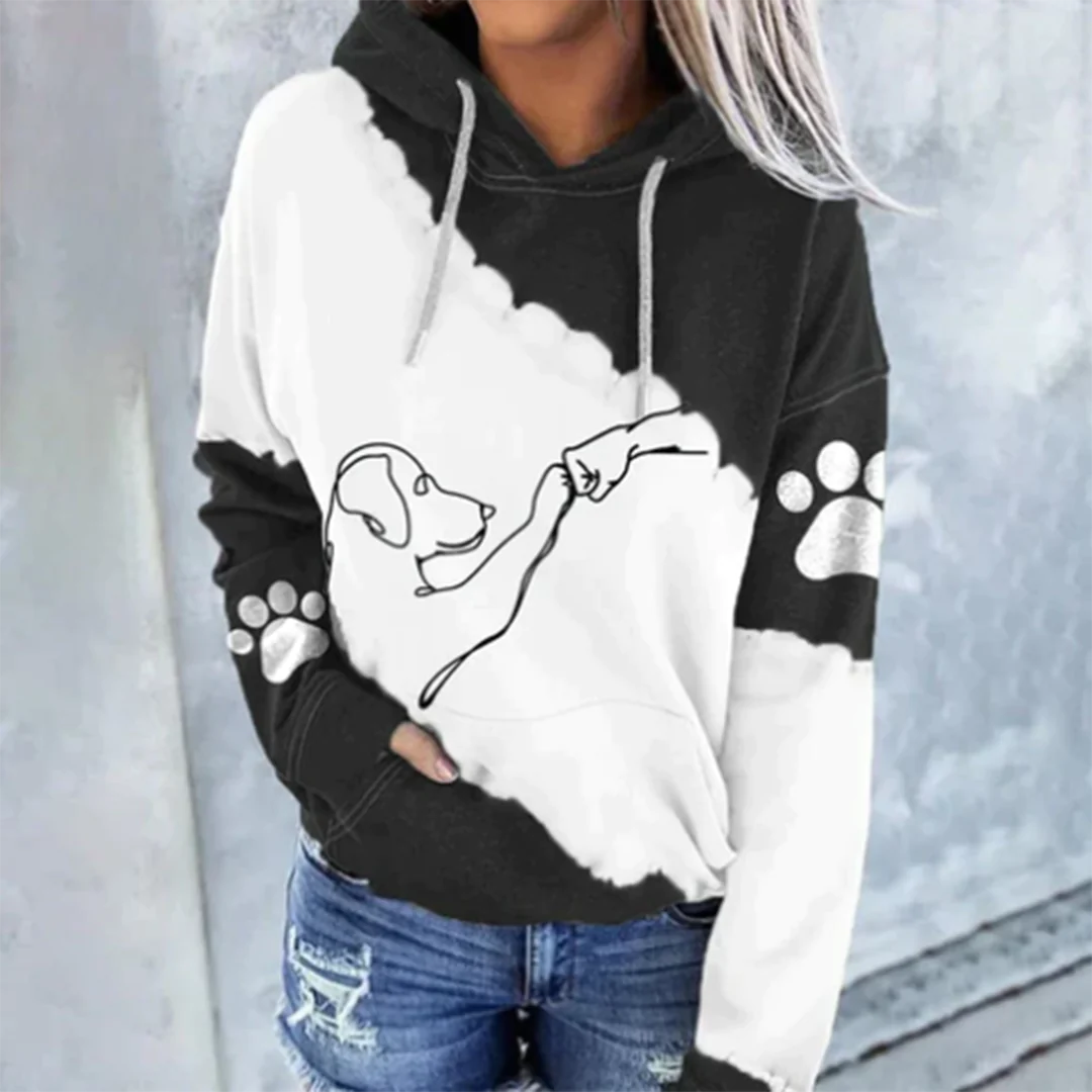 ROSAMUND - Trendy hoodie with dog print 