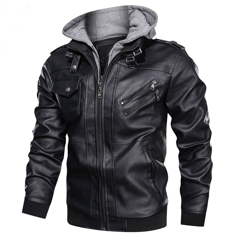 Jacob | Lederjacke mit Kapuze