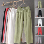 Women’s comfort pants assortment in multiple colors, elastic waist, side pockets