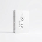 White peptide essentials gift box front view with printed logo and vertical text