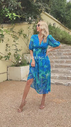 LAINEY - Elegantes v-ausschnitt midikleid