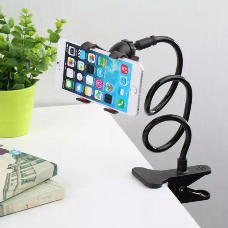 SmartAssistant™ flexible phone holder, black clamp base and coiled gooseneck arm