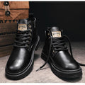 Declan - vintage PU leather lace-up boots