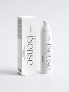 Anti-age peptide gift box with white pump bottle, front logo and side text
